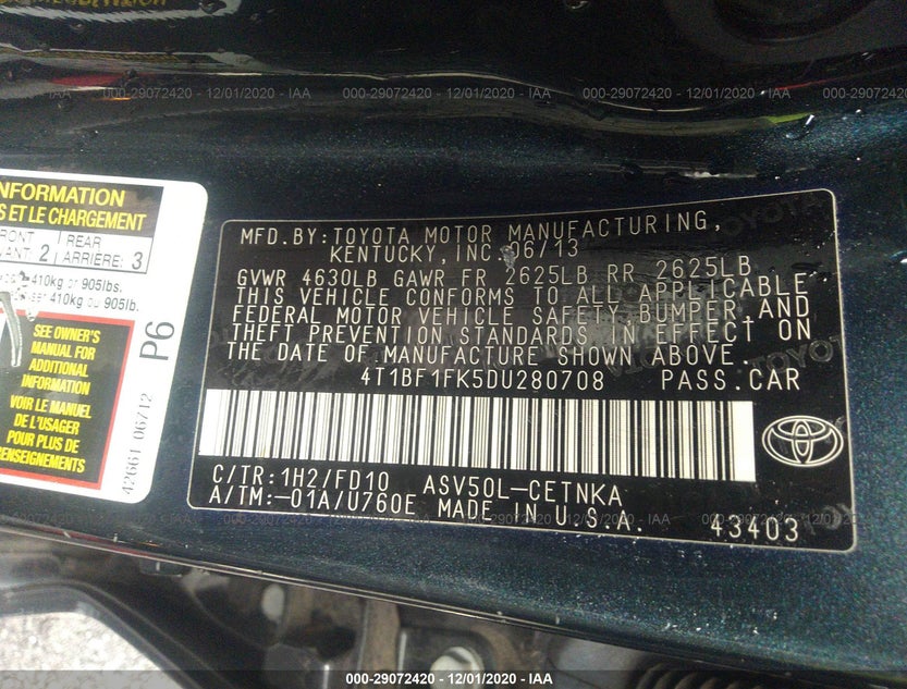 4T1BF1FK5DU280708