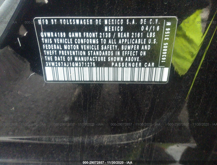 3VW267AJ1GM371275