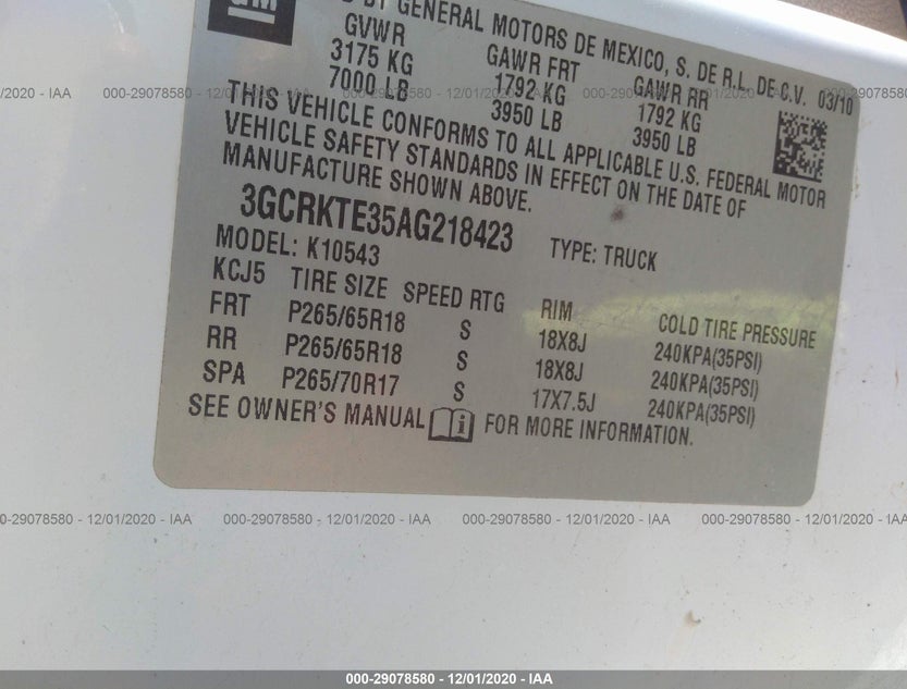3GCRKTE35AG218423