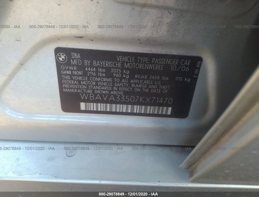 WBAVA33507KX71470