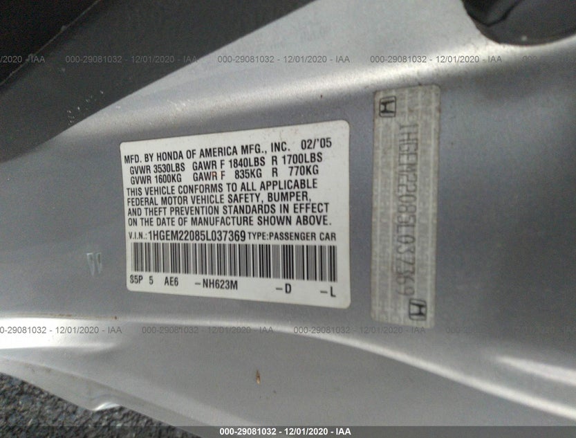 1HGEM22085L037369