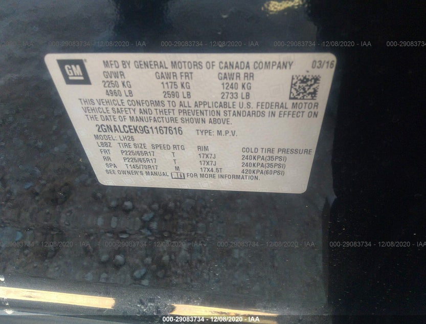2GNALCEK9G1167616