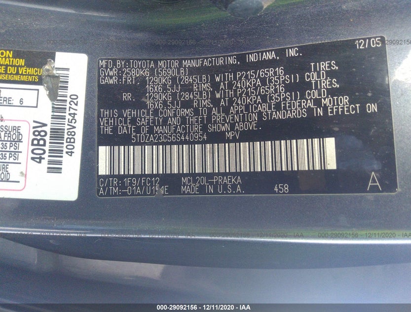 5TDZA23C56S440954