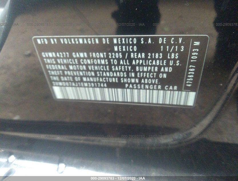 3VWD07AJ1EM391744