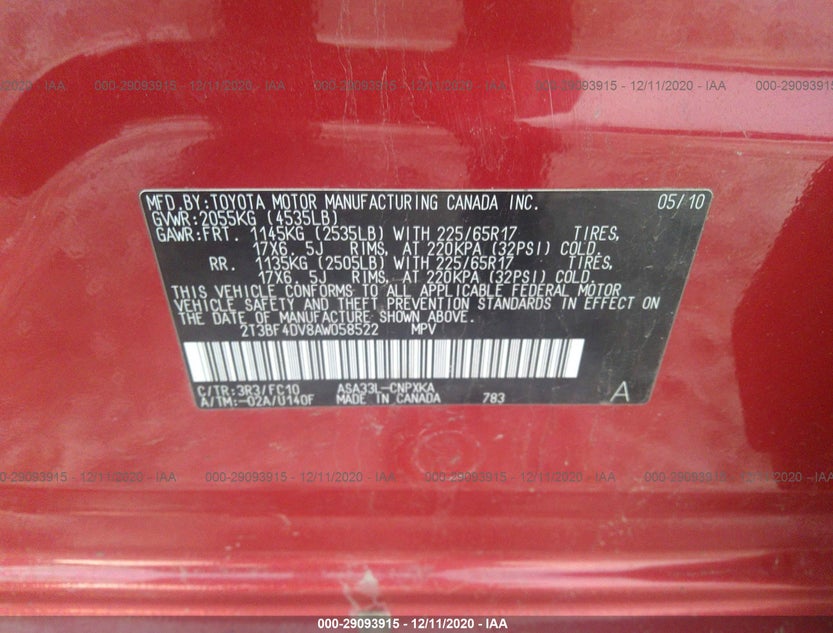2T3BF4DV8AW058522