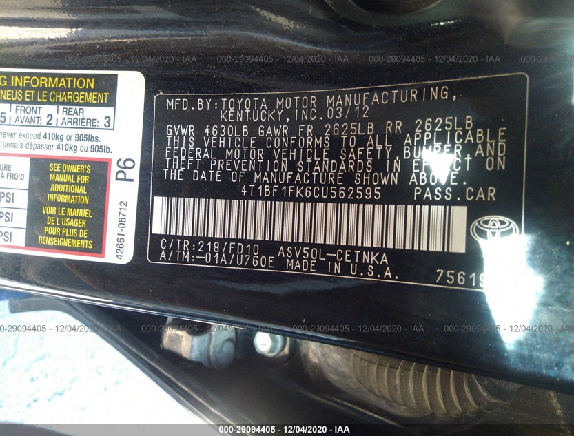 4T1BF1FK6CU562595