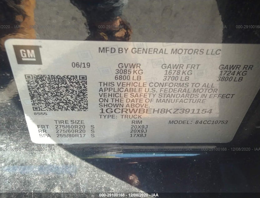 1GCRWBEH8KZ391154