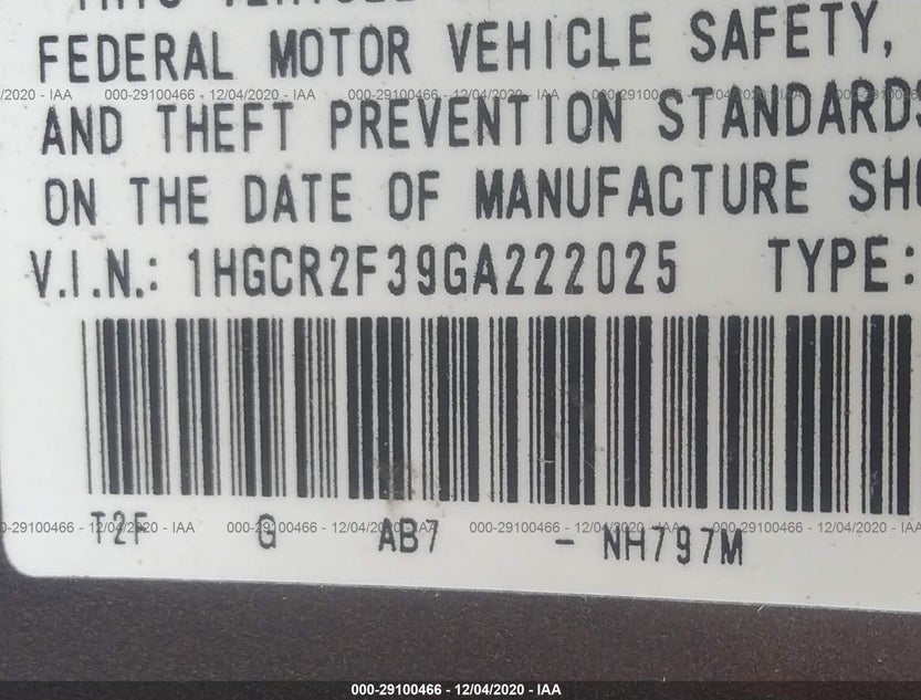 1HGCR2F39GA222025