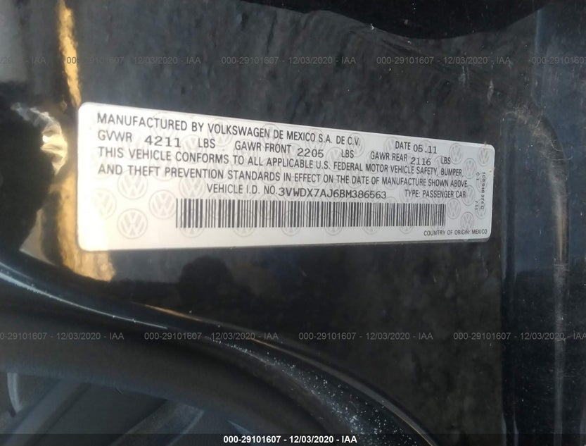 3VWDX7AJ6BM386563