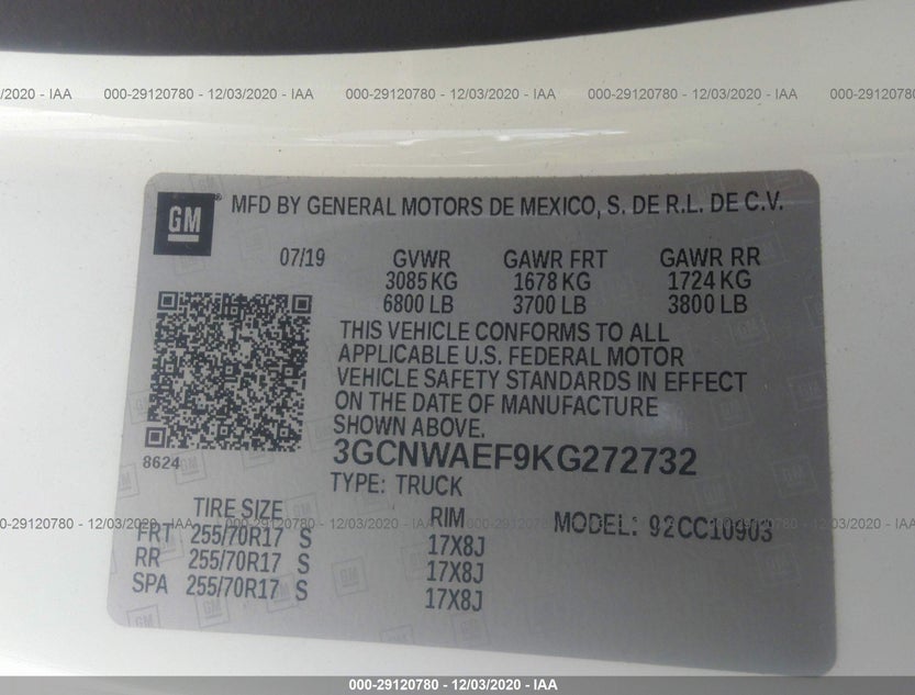 3GCNWAEF9KG272732