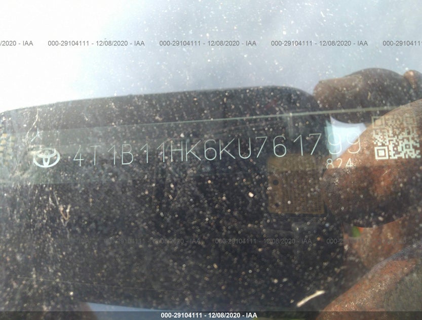 4T1B11HK6KU761799