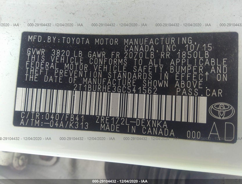 2T1BURHE3GC541562