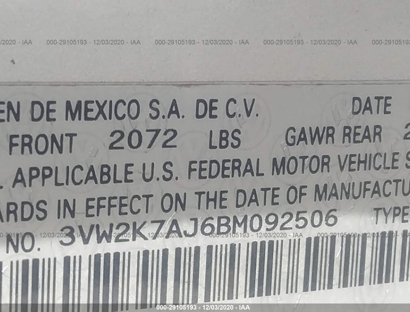 3VW2K7AJ6BM092506