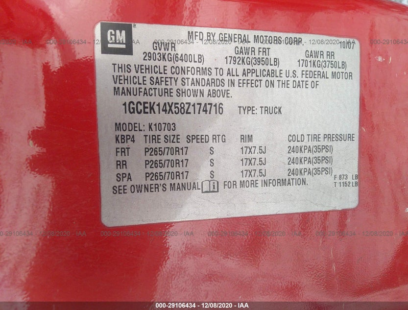 1GCEK14X58Z174716