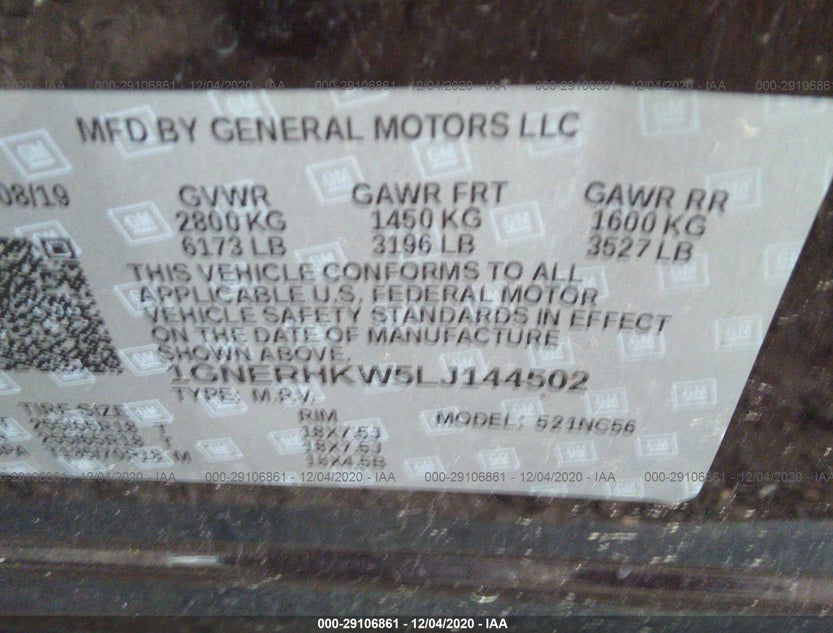 1GNERHKW5LJ144502