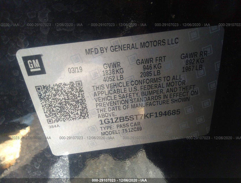 1G1ZB5ST7KF194685