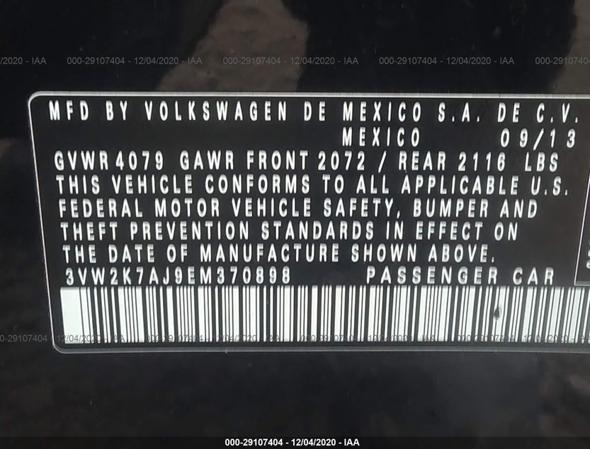 3VW2K7AJ9EM370898