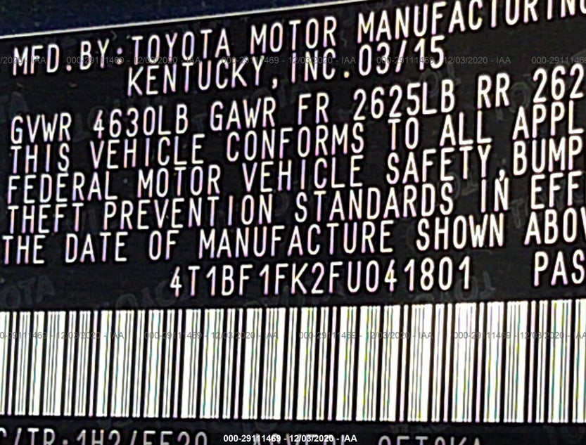 4T1BF1FK2FU041801