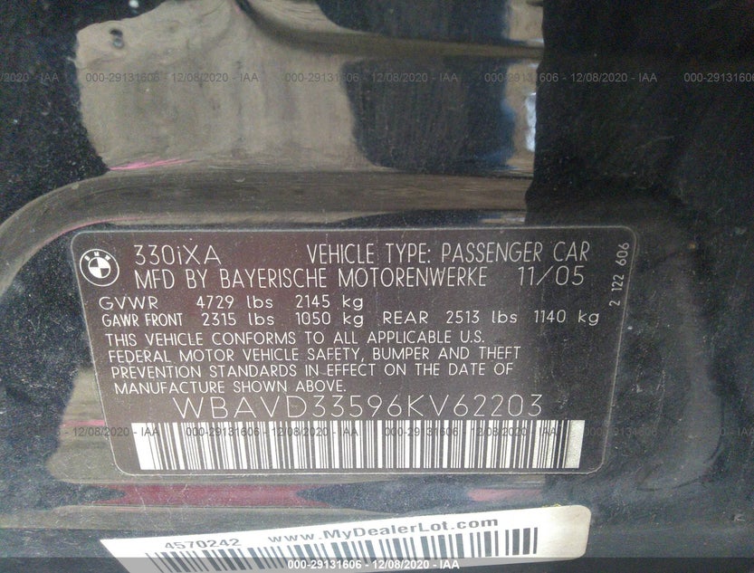 WBAVD33596KV62203