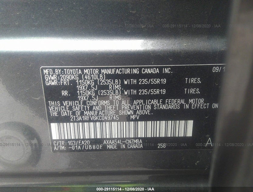 2T3A1RFV6KC049745