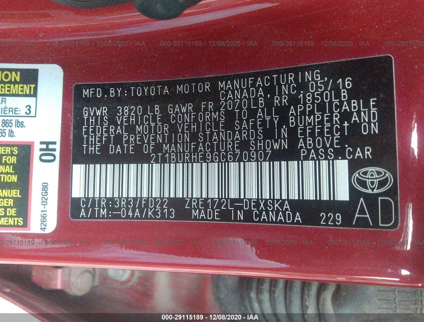 2T1BURHE9GC670907