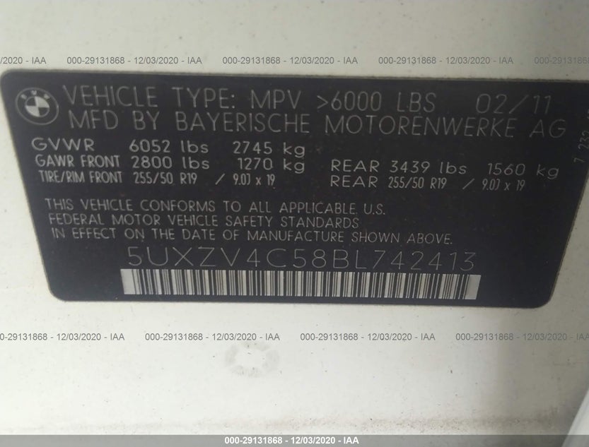 5UXZV4C58BL742413