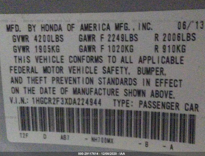 1HGCR2F3XDA224944