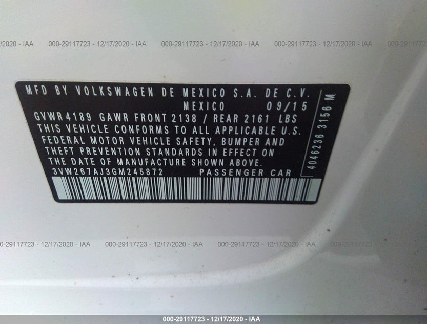3VW267AJ3GM245872
