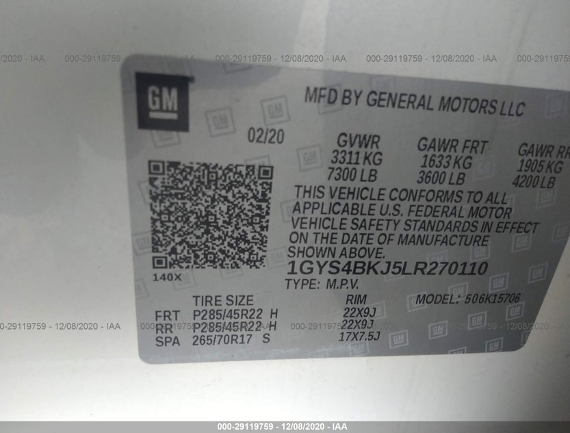 1GYS4BKJ5LR270110