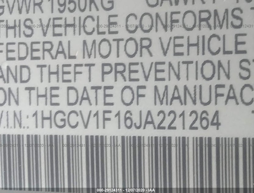 1HGCV1F16JA221264