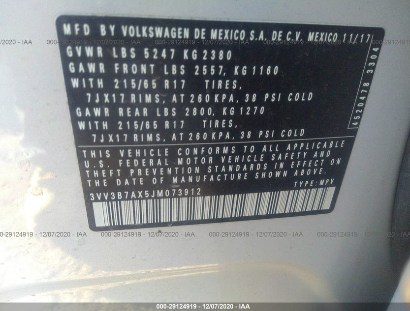 3VV3B7AX5JM073912