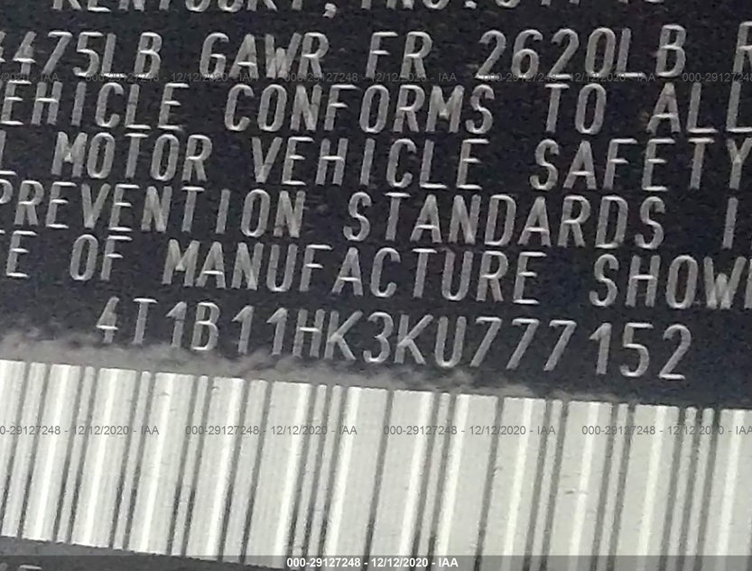 4T1B11HK3KU777152