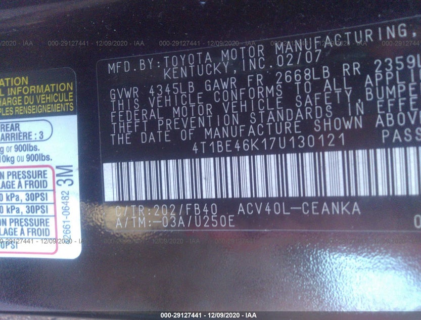 4T1BE46K17U130121