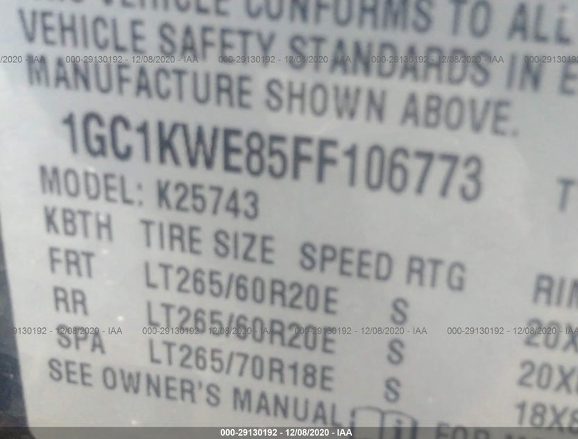 1GC1KWE85FF106773