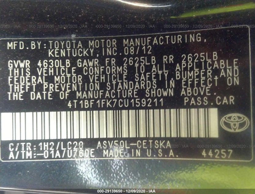 4T1BF1FK7CU159211