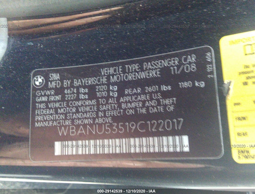 WBANU53519C122017