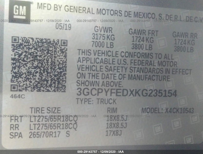 3GCPYFEDXKG235154