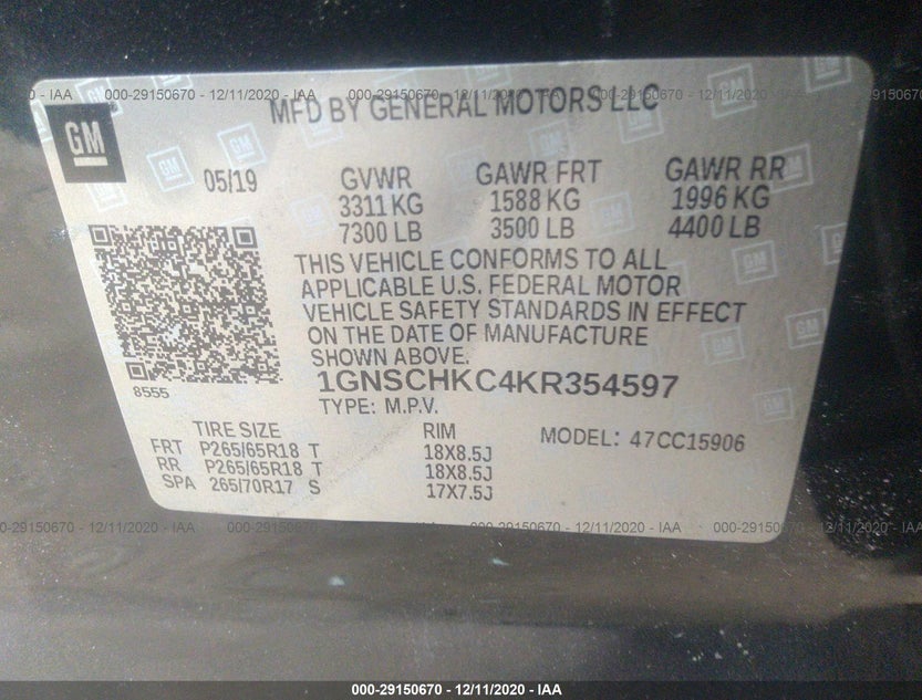 1GNSCHKC4KR354597