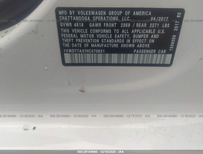 1VWDT7A37HC070631