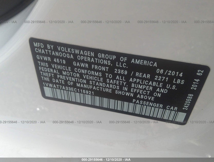 1VWAT7A33EC115921