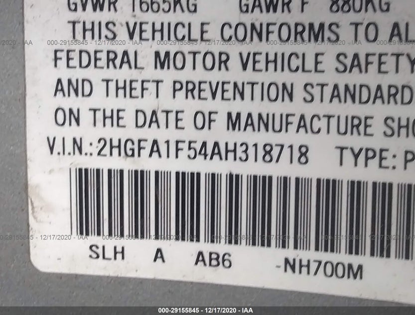 2HGFA1F54AH318718