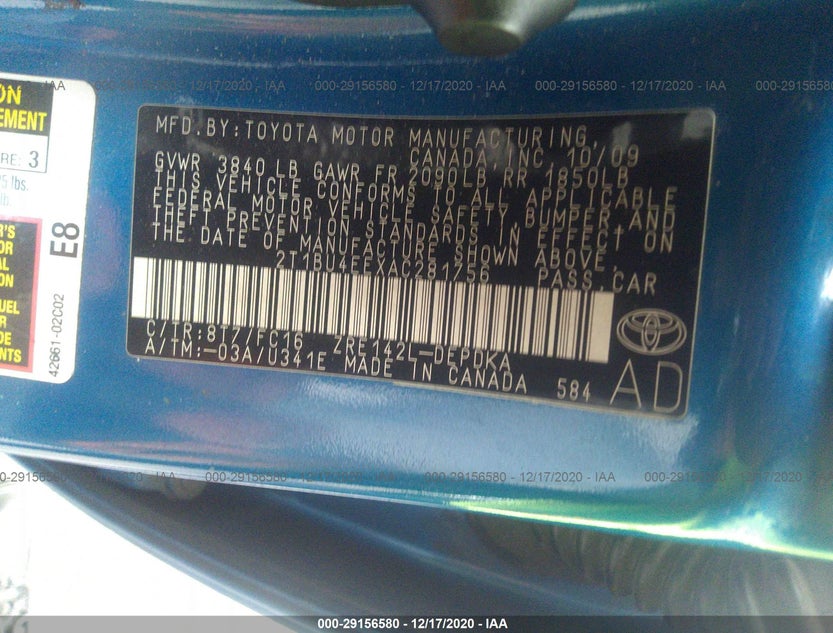 2T1BU4EEXAC281756