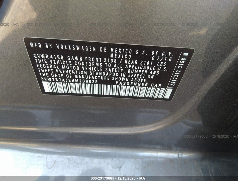 3VW2B7AJ8HM206028
