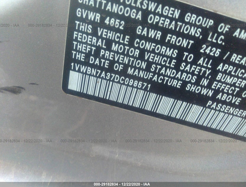 1VWBN7A37DC098571