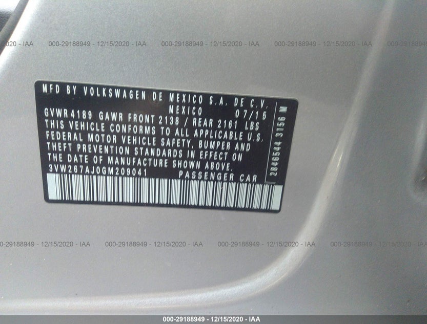 3VW267AJ0GM209041