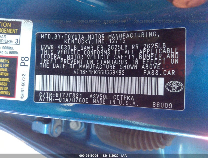 4T1BF1FK6GU559492