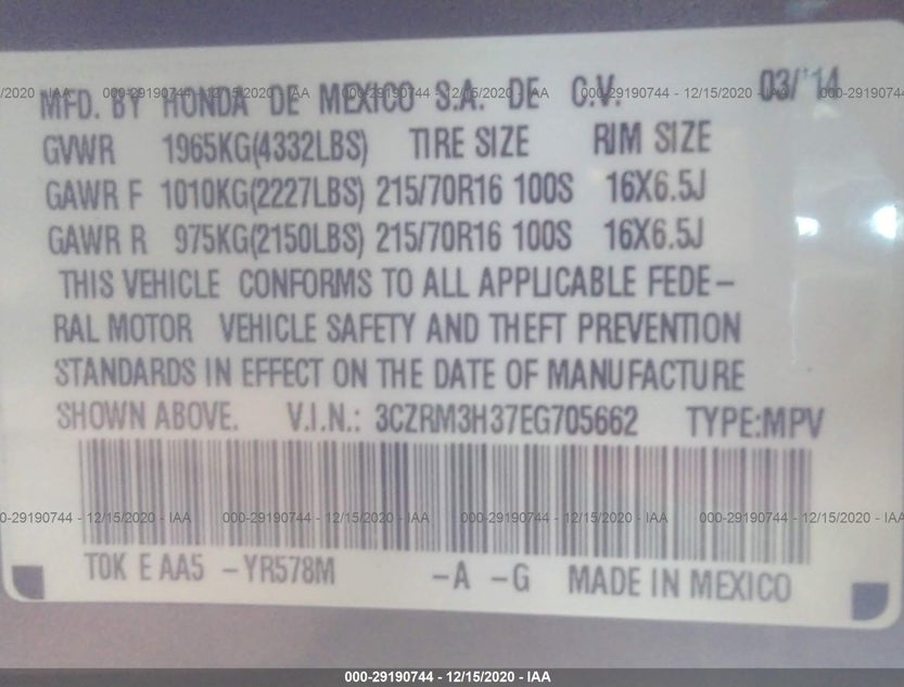 3CZRM3H37EG705662