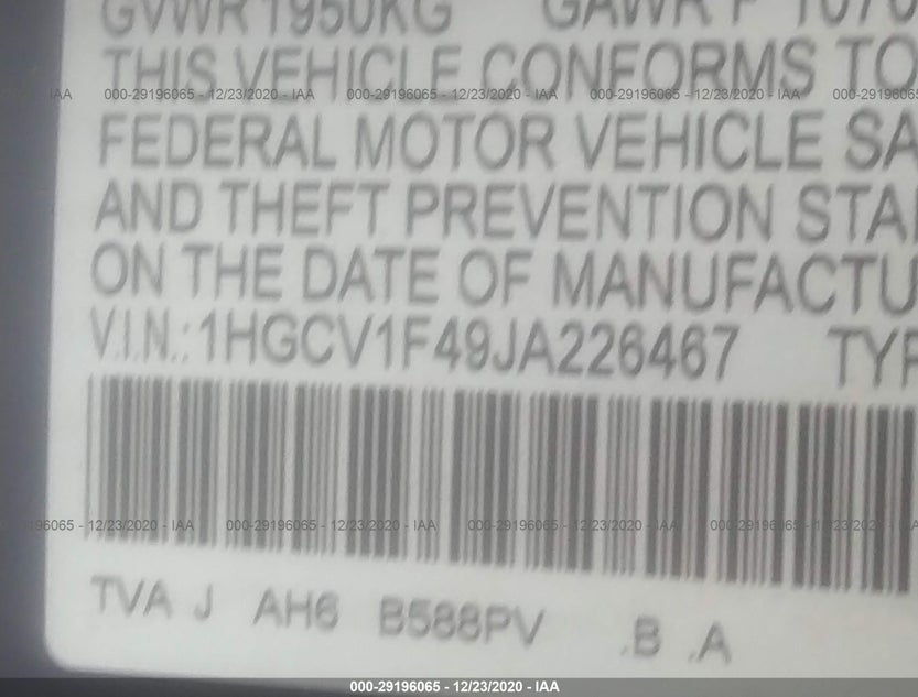 1HGCV1F49JA226467