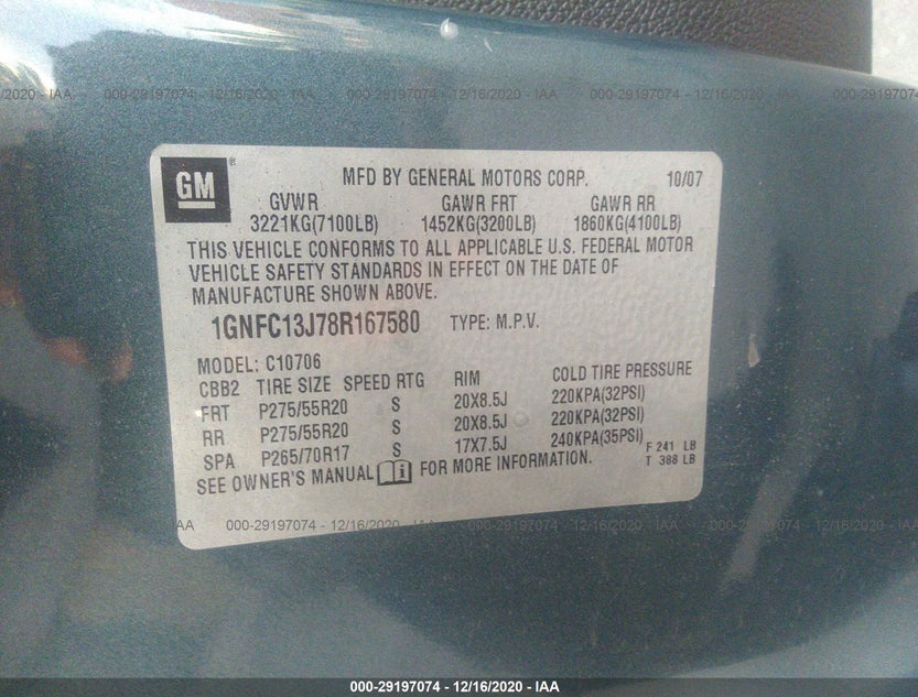 1GNFC13J78R167580