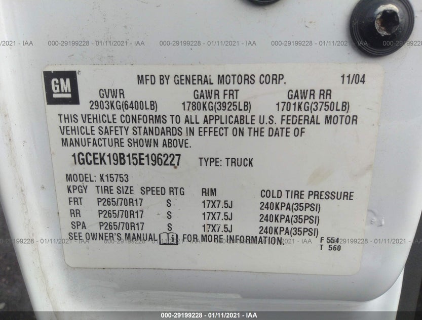 1GCEK19B15E196227